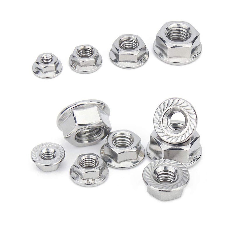 SpzcdZa 5/16-18 Serrated Flange Hex Lock Nuts, 25pcs 304 Stainless Steel Serrated Metric Hex Flange Lock Nuts,Bright Finish - Image 5